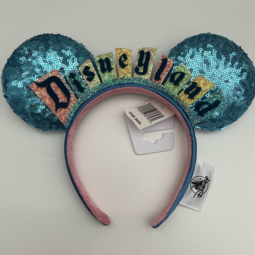 Disney Sequin Mouse Ears Headband - Blue and Pink